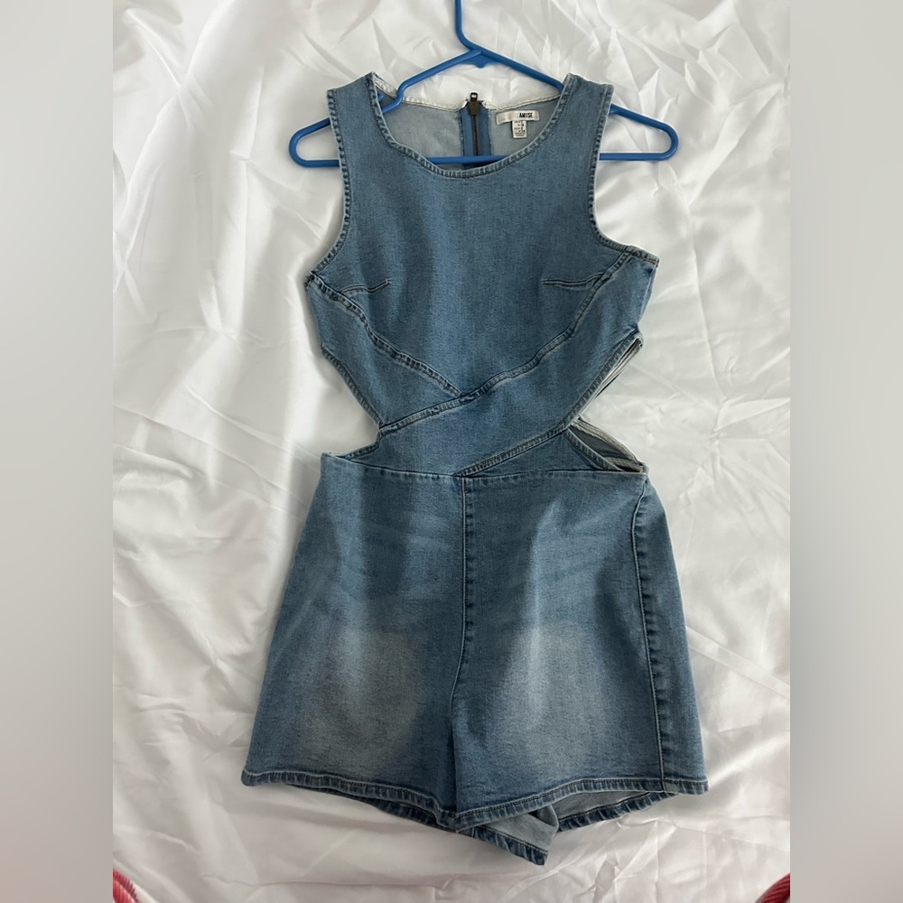 Trendy Denim Cutout Romper - Amuse Society